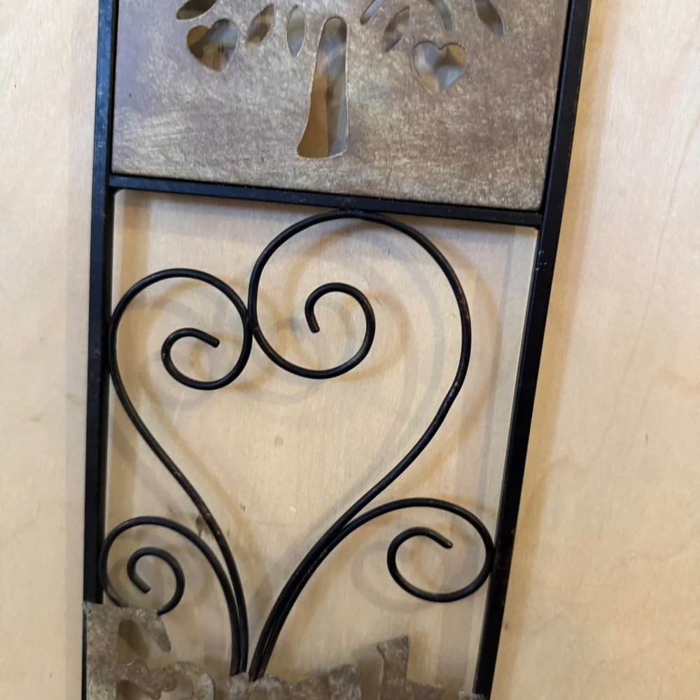 Rustic Metal Family Tree Wall Plaque 